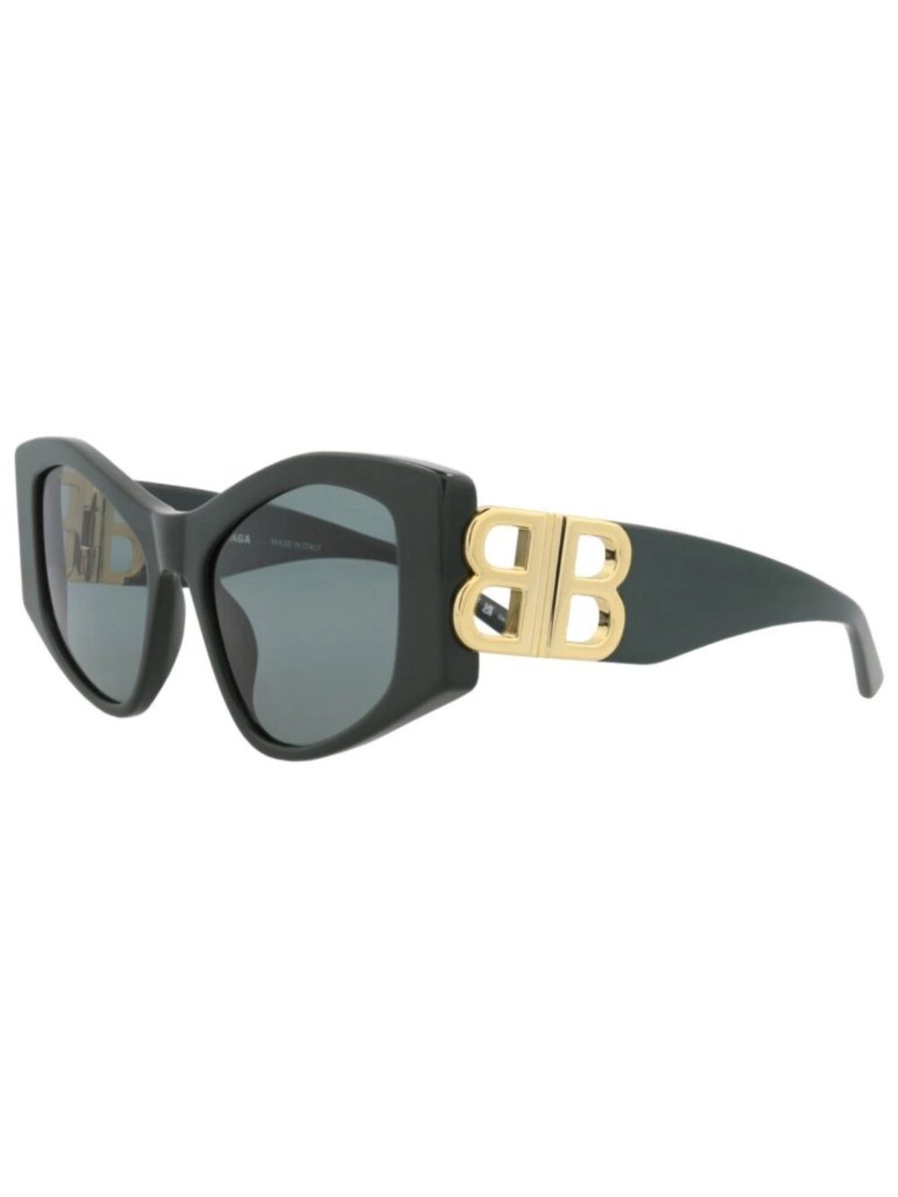 New Balenciaga Women's Sunglasses Cat Eye Recycled Acetate Frame Green Green